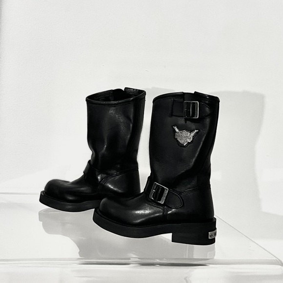 Vintage Y2K Harley Davidson chunky platform Mega Conductor motorcycle boots - Picture 1 of 4